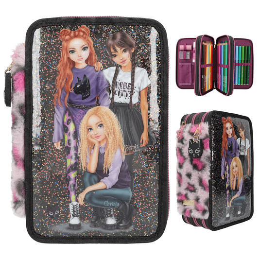 Depesche TOP Model 3-Fach Federtasche Rebel Kitty