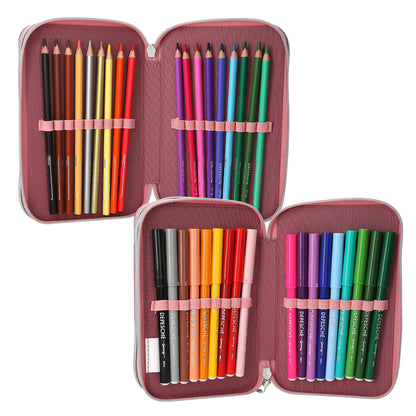 Depesche Miss Melody 3 Fach Federtasche mit LED Pferde