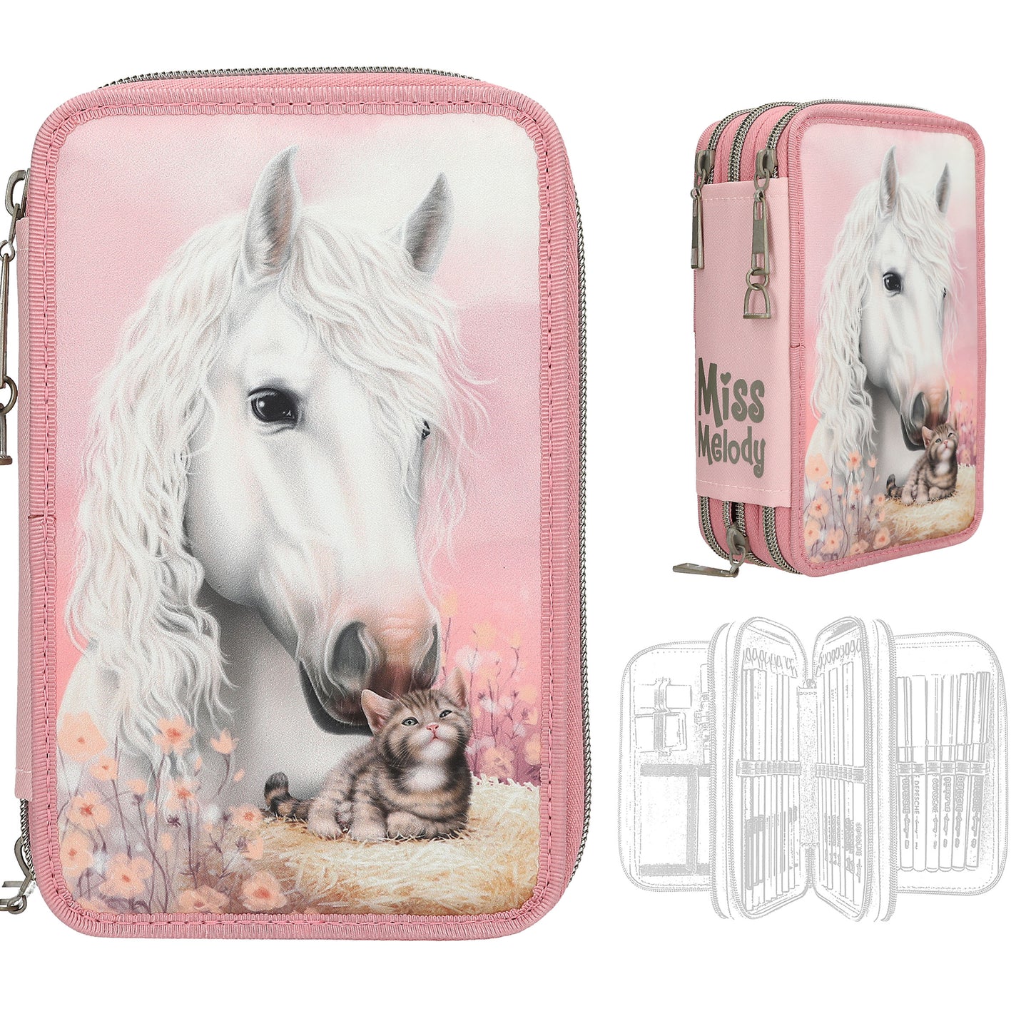 Miss Melody 3 Fach Federtasche TRUE FRIENDS von Depesche