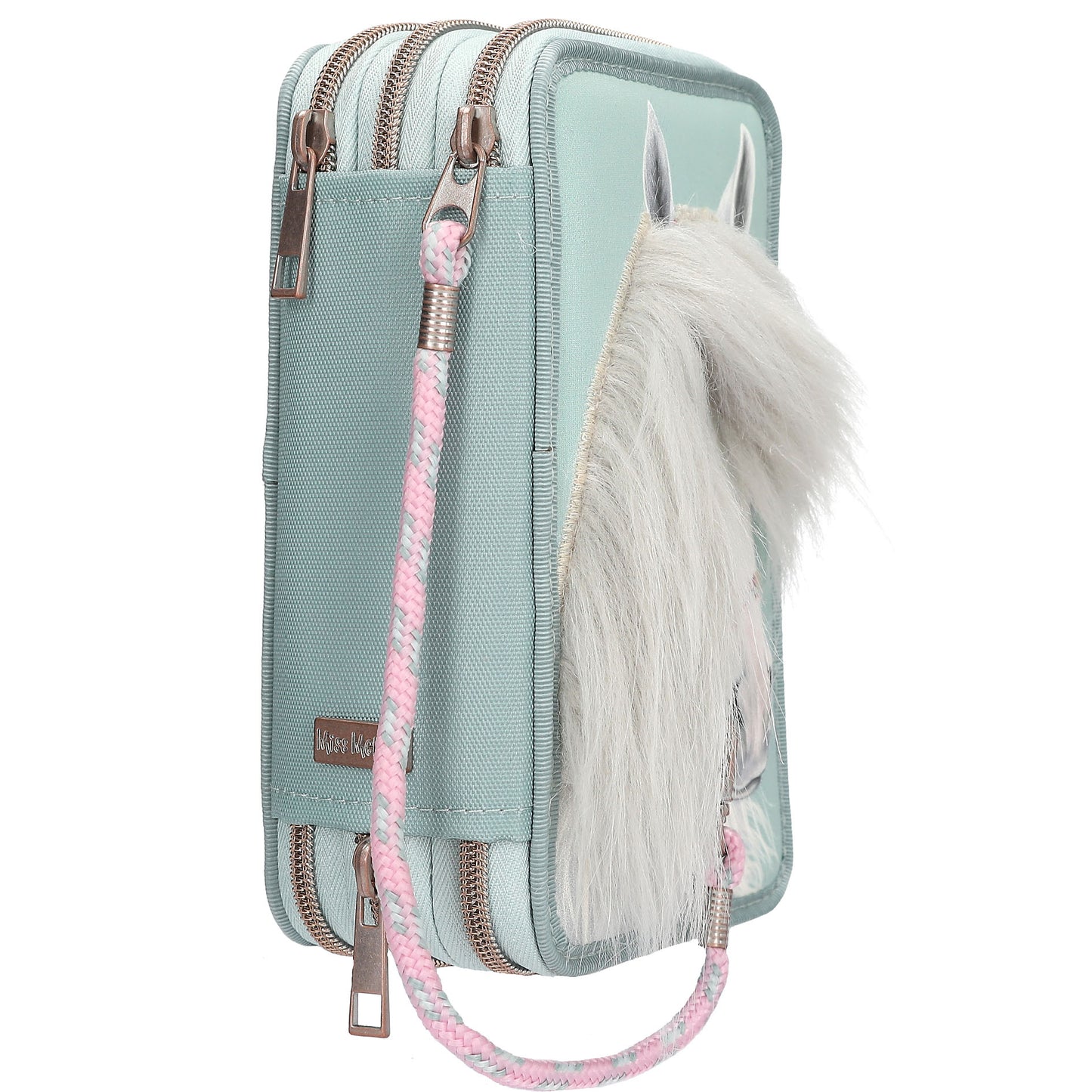 Miss Melody 3 Fach Federtasche mit Pferdekopf Applikation