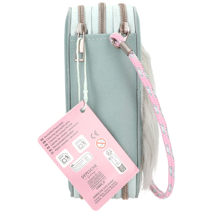 Miss Melody 3 Fach Federtasche mit Pferdekopf Applikation