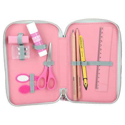 Miss Melody 3 Fach Federtasche mit Pferdekopf Applikation