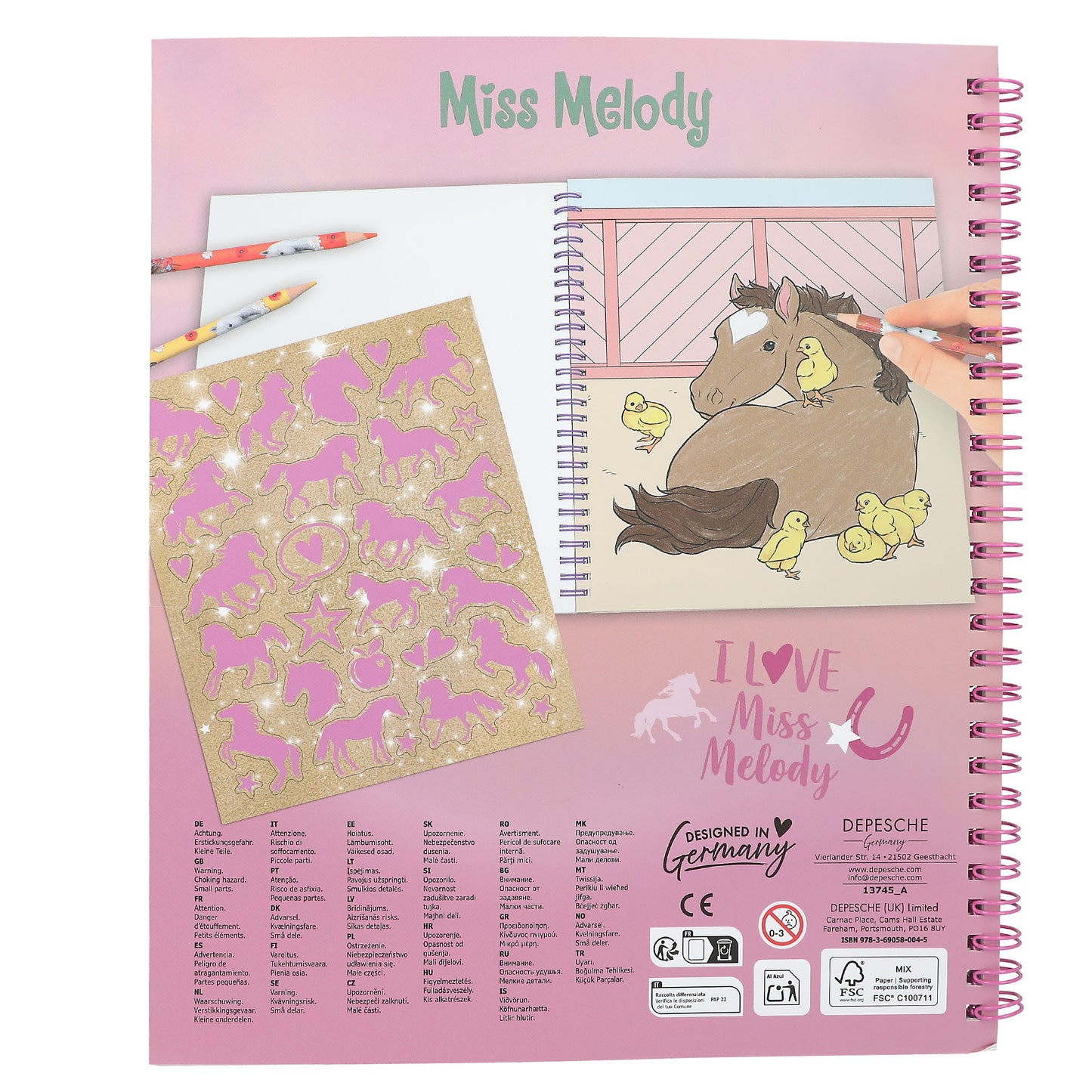 Miss Melody Malbuch mit Pailletten