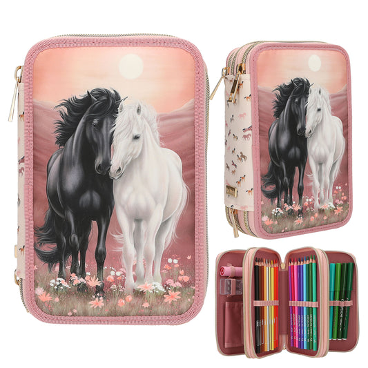 Miss Melody 3 Fach Federtasche BLOSSOM PONY