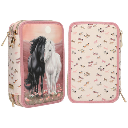 Miss Melody 3 Fach Federtasche BLOSSOM PONY