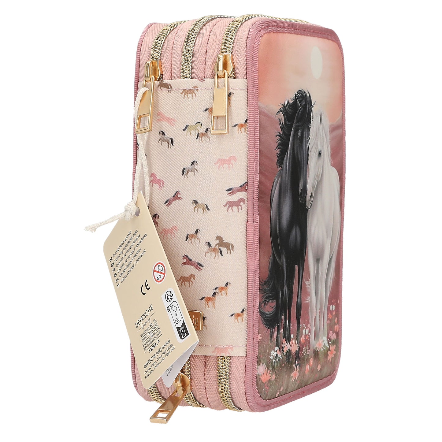 Miss Melody 3 Fach Federtasche BLOSSOM PONY