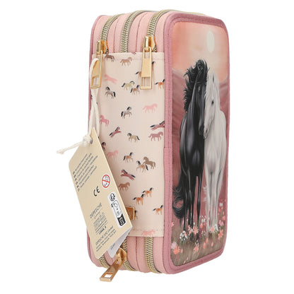 Miss Melody 3 Fach Federtasche BLOSSOM PONY