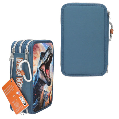 Dino World 3 Fach Federtasche