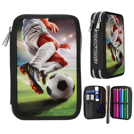 Action World 2 Fach Federtasche Fussball