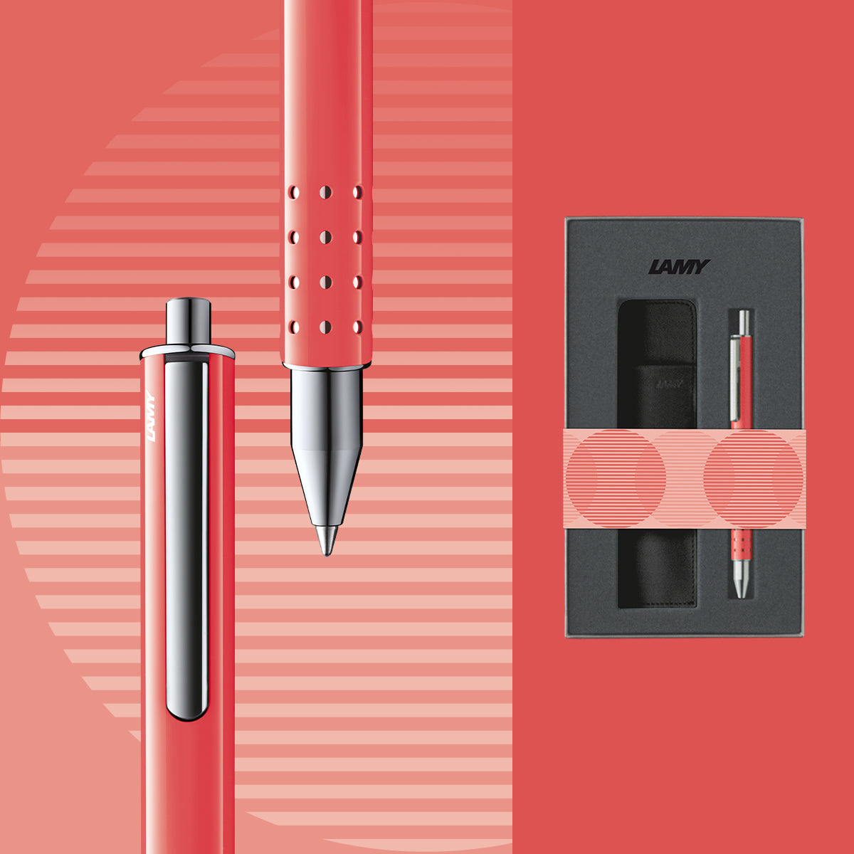 Lamy Tintenroller swift sunset Set mit Lederetui